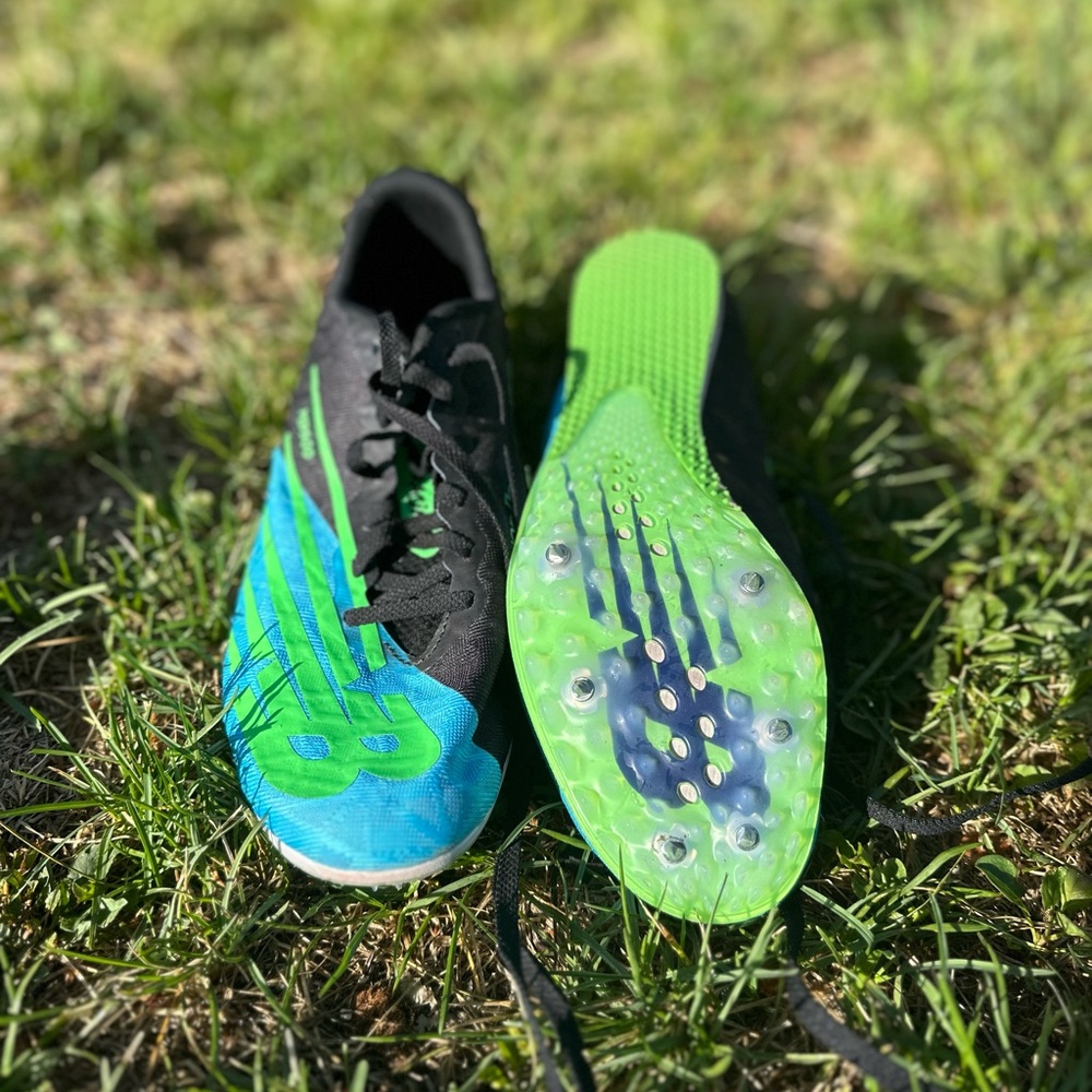 New Balance Mens/Youth Black, Green & Blue Track Spikes